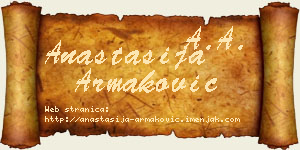 Anastasija Armaković vizit kartica